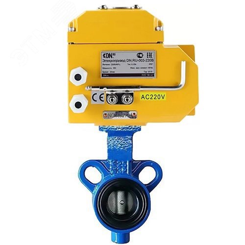 Изображение товара Затвор дисковый поворотный AL-316L-EPDM-2W-Fb-ISO-H Ду25/32 Ру16, корпус - алюминиевый сплав, диск - нержавеющая сталь 316L, уплотнение - EPDM, с четвертьоборотным электроприводом QT-005 24В (опрессовано) (шт)