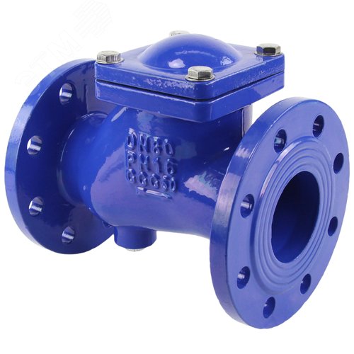 Изображение товара Клапан обратный GGG50-NBR Ду300 Ру16 фланцевый, шаровой, без сливной пробки, корпус чугун, шар чугун, уплотнение NBR (шт)