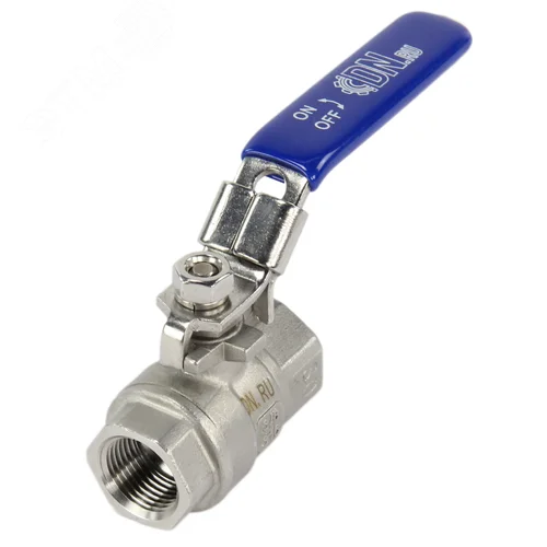 Изображение товара Кран шаровой 316-316-PTFE-140 Ду10 Ру140 нержавеющая сталь 316, уплотнение PTFE, полнопроходной, резьбовой, с рукояткой (шт)