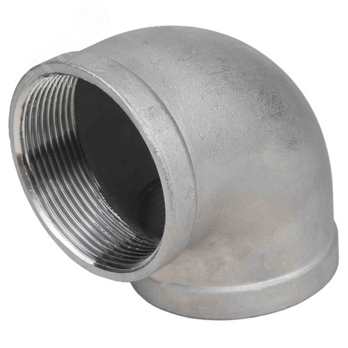 Изображение товара Отвод (уголок) 304 Вр/Вр 2'' Ду50 Ру16 угол 90 град., корпус нержавеющая сталь 304, присоединение внутренняя / внутренняя резьба (шт)