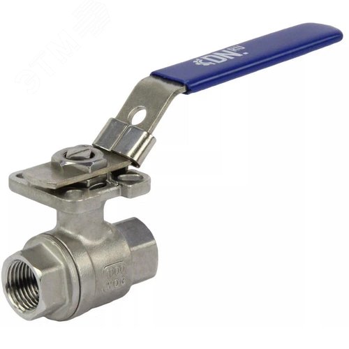 Изображение товара Кран шаровой КШМП.316.230-ISO Ду20 Ру63 полнопроходной, двухходовой, нержавеющая сталь SS316, внутренняя резьба, уплотнение PTFE, ISO-фланец, рукоятка, 9х9, F03/F04 (шт)