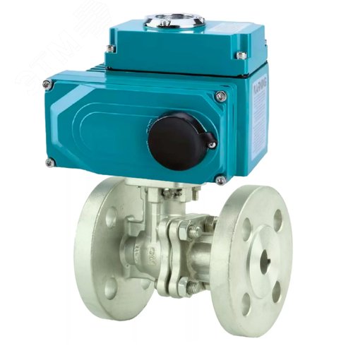 Изображение товара Кран шаровой КШФП.316.200 Ду25 Ру40 полнопроходной, фланцевый, корпус нержавеющая сталь SS316, уплотнение PTFE, 1/4-оборотный электропривод QT2-003-24VDC 24В (шт)