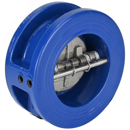 Изображение товара Клапан обратный лепестковый двухстворчатый 2S-GG25-304-EPDM-Fb Ду80 Ру16 межфланцевый, корпус чугун GG25, диск нержавеющая сталь, уплотнение EPDM (шт)