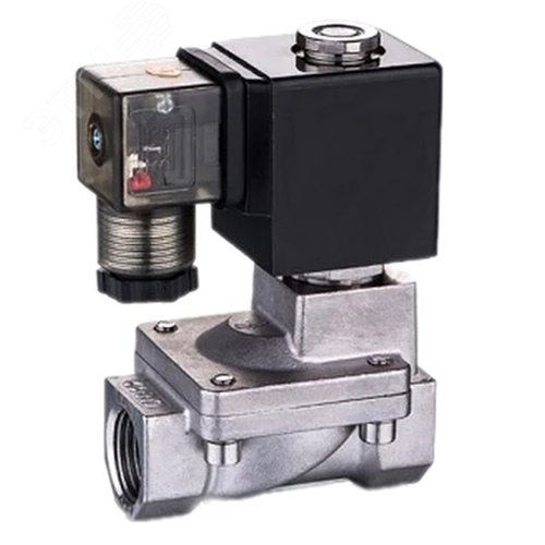 Изображение товара Клапан электромагнитный соленоидный двухходовой VS2W-401V-PU-NC Ду40 Ру10 корпус сталь, пилотного действия, присоединение внутренняя резьба 1 1/2, нормально-закрытый (НЗ), уплотнение VITON, катушка 220В (шт)