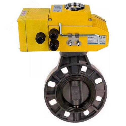 Изображение товара Затвор дисковый поворотный НПВХ-НПВХ-E-2W-Fb-ISO Дн100 Ру10 межфланцевый, корпус НПВХ, диск НПВХ, уплотнение EPDM, с электроприводом Q005 24В (4-20мА) c датчиком обратной связи и входным управляющим сигналом 4-20мА (шт)