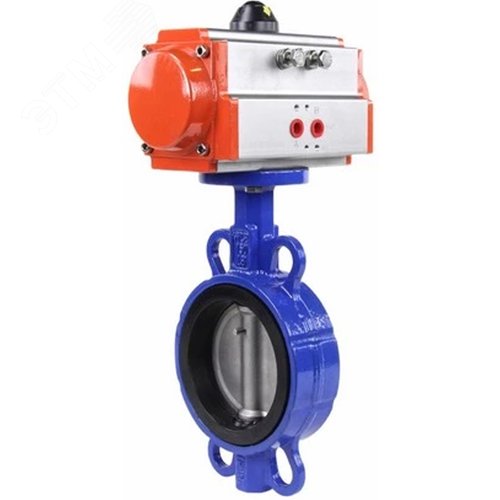 Изображение товара Затвор дисковый поворотный WCB-316L-NBR Ду150 Ру16, корпус углеродистая сталь WCB, диск нержавеющая сталь 316L, уплотнение NBR, с пневмоприводом DA-130 двойного действия (шт)