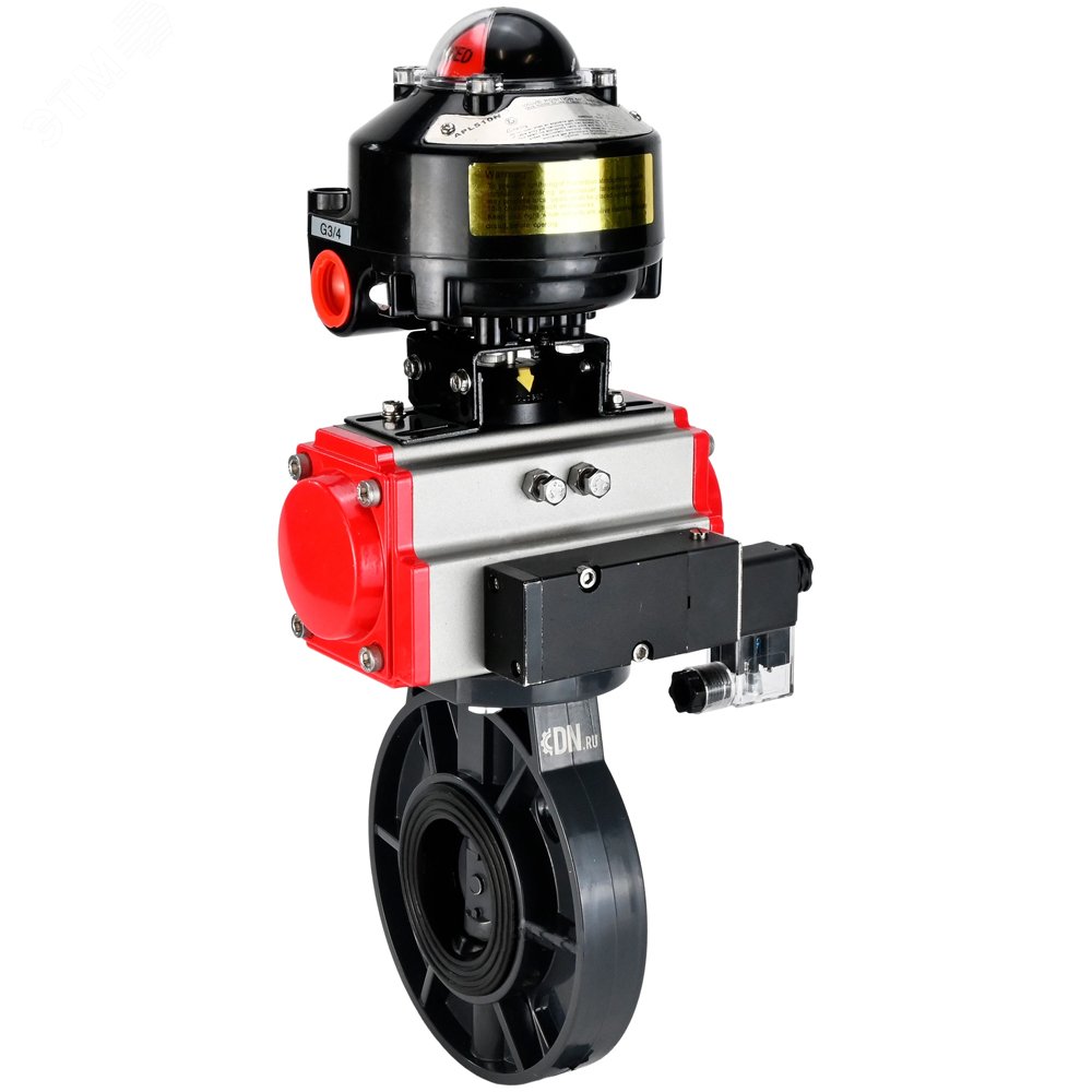 Изображение товара Дисковый поворотный затвор НПВХ-НПВХ-E-2W-Fb-ISO Дн150 Ру10