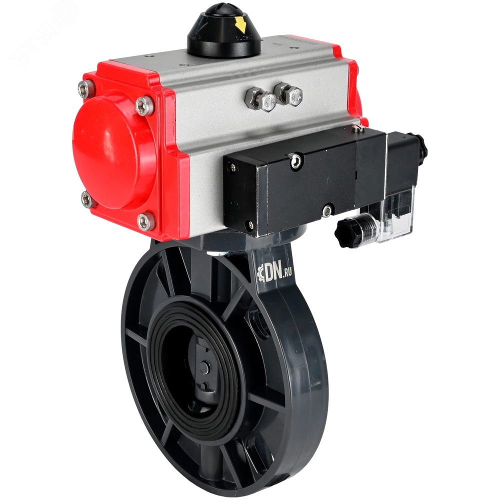 Изображение товара Затвор дисковый поворотный НПВХ межфланцевый Dn125 Ру10 для водоснабжения воздуха