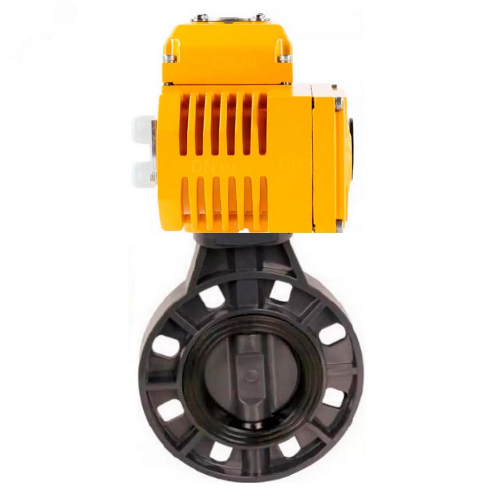 Изображение товара Затвор дисковый поворотный НПВХ-НПВХ-E-2W-Fb-ISO Дн150 Ру10 с электроприводом