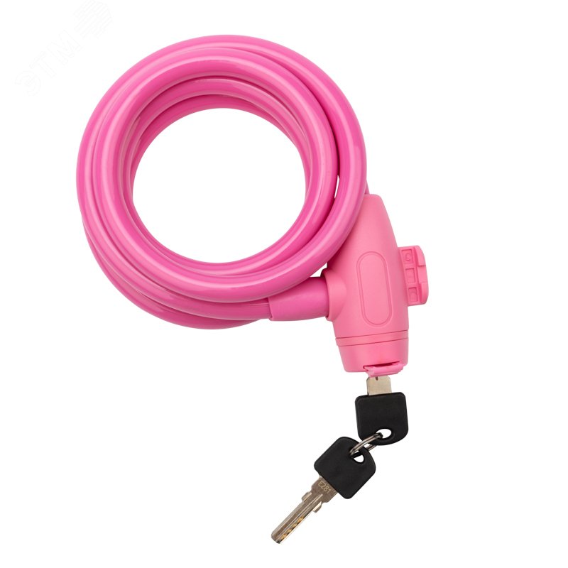 Изображение товара Замок тросовый взломостойкий для велосипедов и колясок 150 см розовый ЧЕТЫРЕ СЕЗОНА