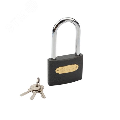 Изображение товара Замок навесной серия "Чугун" 75 мм длинная дужка (шт)