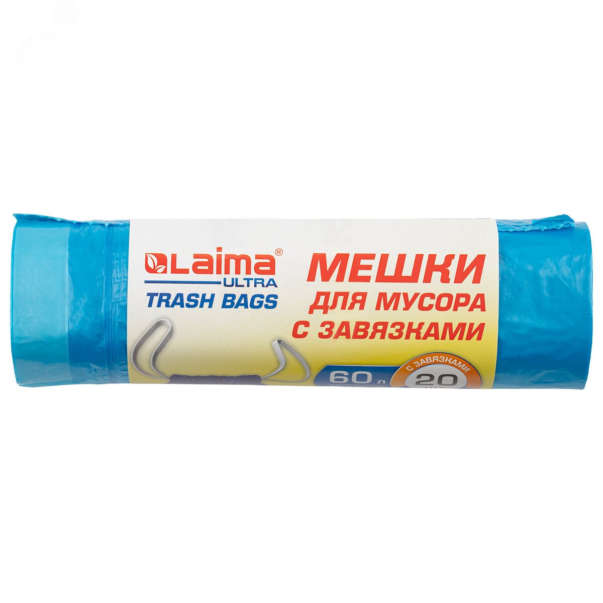 Изображение товара Мешки для мусора с завязками LAIMA 60л прочные 20 шт ПНД Россия