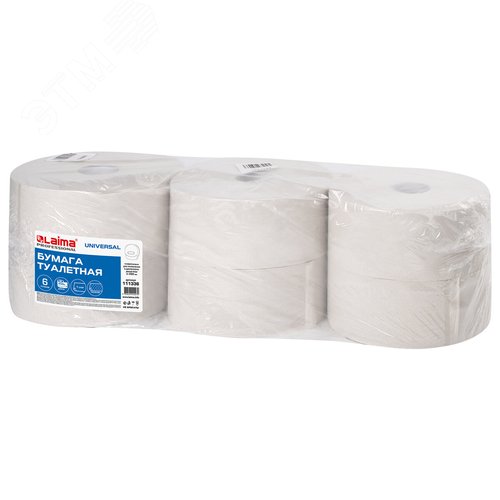 Изображение товара Бумага туалетная БОЛЬШОЙ РУЛОН, 450м, LAIMA (T1), UNIVERSAL, 1-сл, КОМПЛЕКТ 6 рулонов, 111336 (шт)