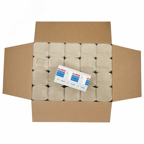 Изображение товара Полотенца бум. 200шт, LAIMA ECONOMY (H3), 1-сл, натур. цвет, КОМПЛЕКТ 20 пачек, 21х21,6, V-сл,115234 (упак)