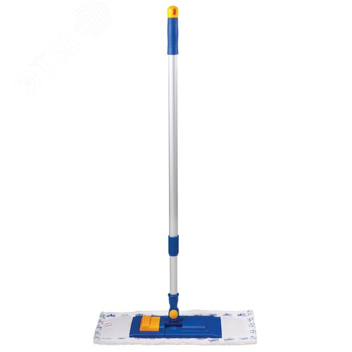 Изображение товара Швабра с флаундером 40 см, телескоп черенок 130 см, резьба 1,6 см, микрофибра/абразив (ТИП К) (шт)