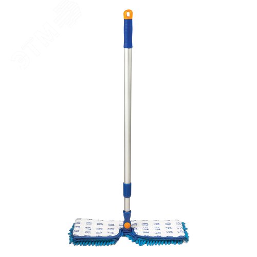 Изображение товара Швабра двусторонняя 40 см, телескопический черенок 130 см (алюминий), резьба 1,6 см, микрофибра (шт)