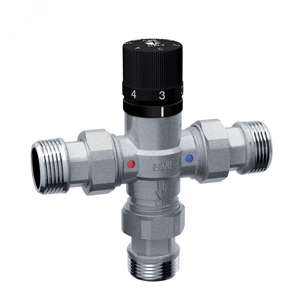 Изображение товара Термостатический смеситель 3/4 с американкой для системы отопления и водоснабжения