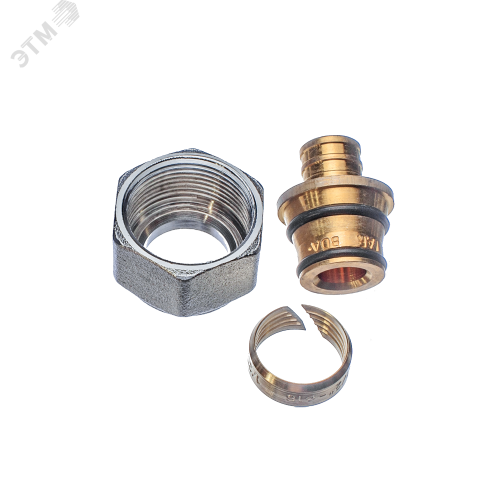 Изображение товара Концовка для пластиковых труб М24х19, 16х2,2 латунь хромированная, встроенная резьба EK