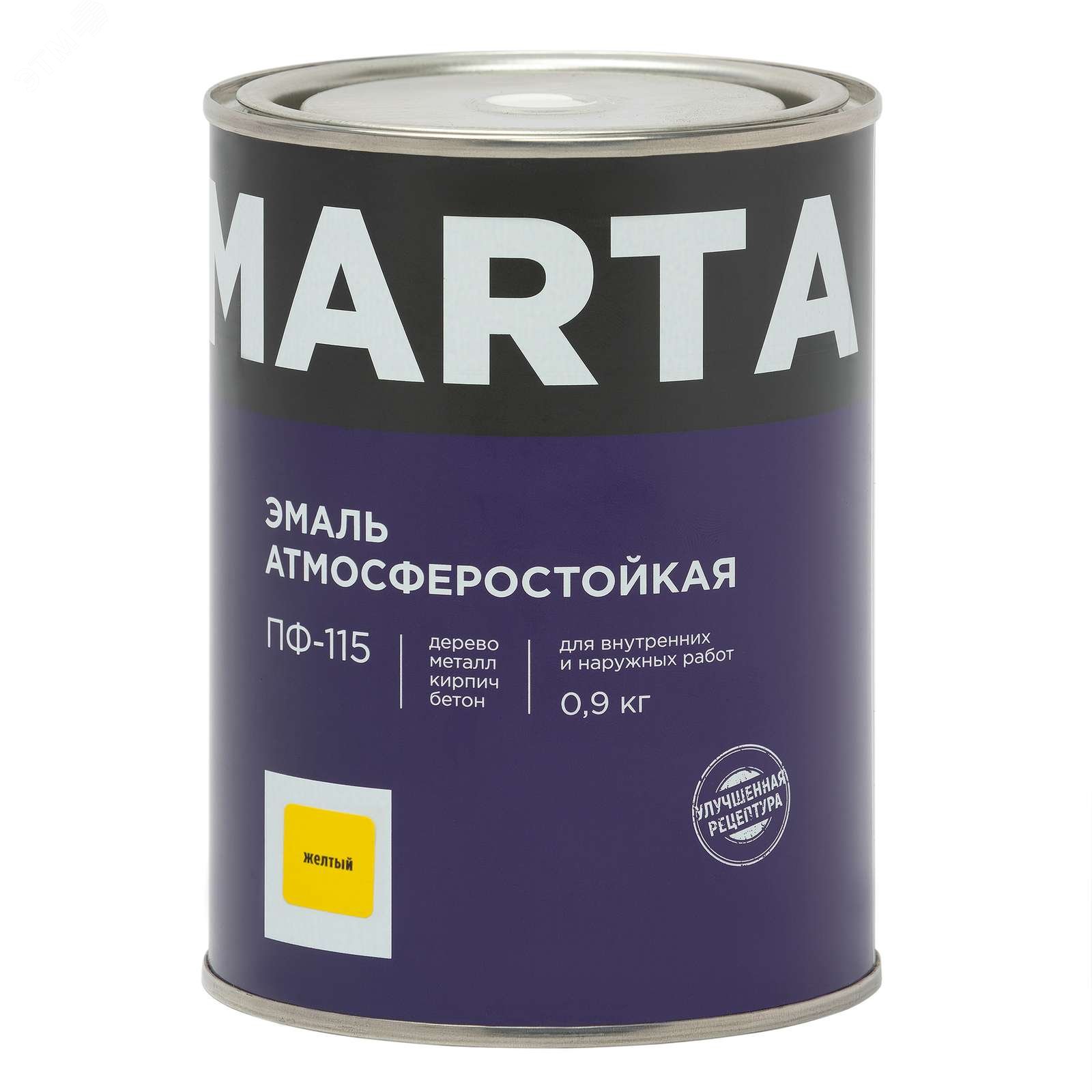 Изображение товара Эмаль ПФ-115 желтая 0,9кг (шт)