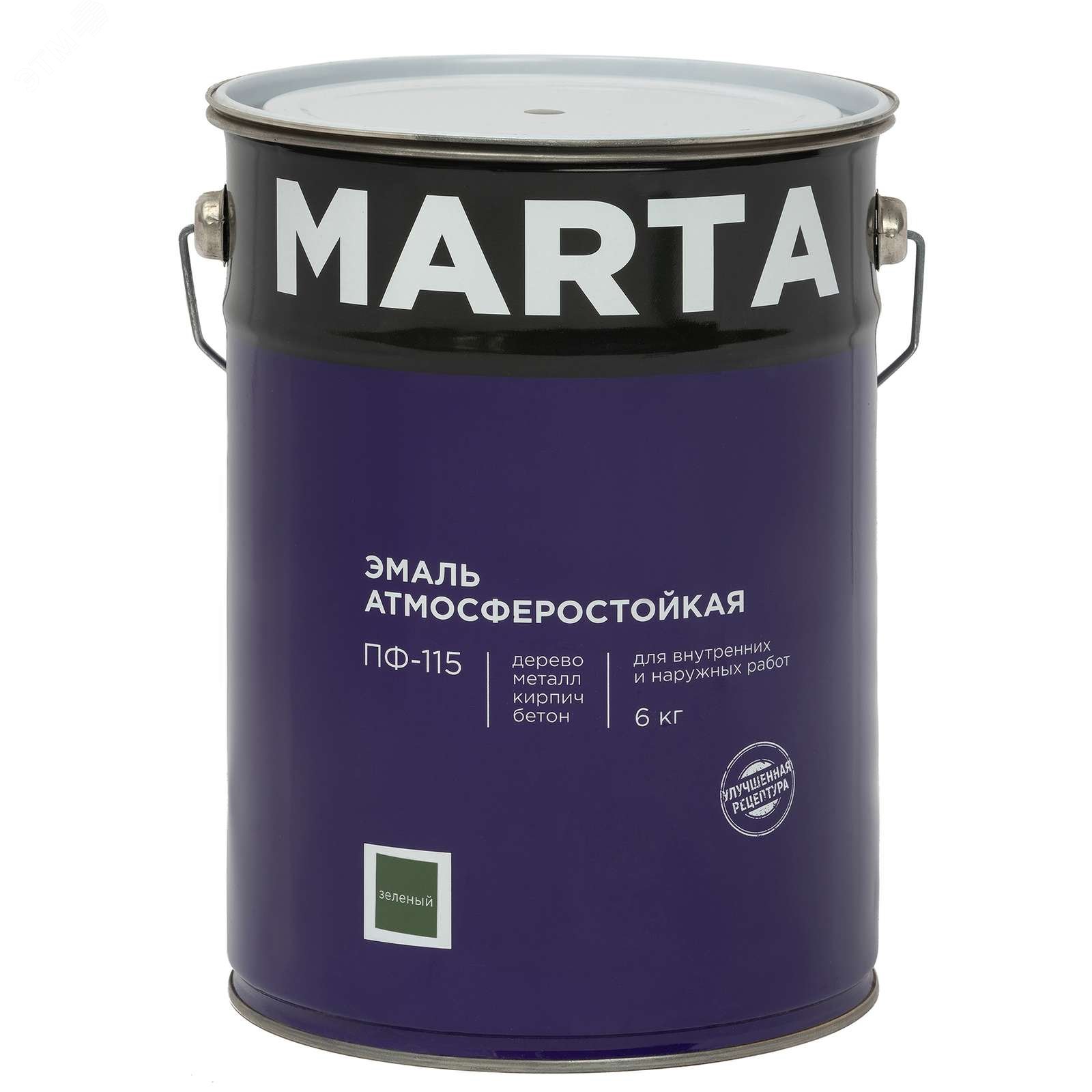 Изображение товара Эмаль ПФ-115 зеленая 6кг (шт)