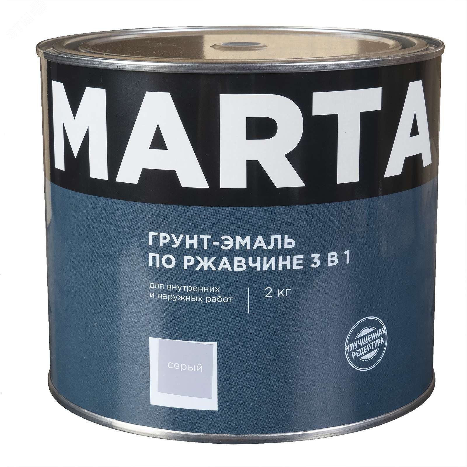 Изображение товара Грунт-эмаль по ржавчине 3в1 серая 2 кг защита и декор