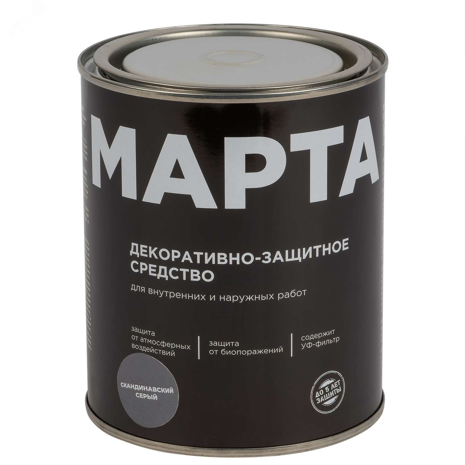 Изображение товара Декоративно-защитное средство для дерева скандинавский серый 0,75л