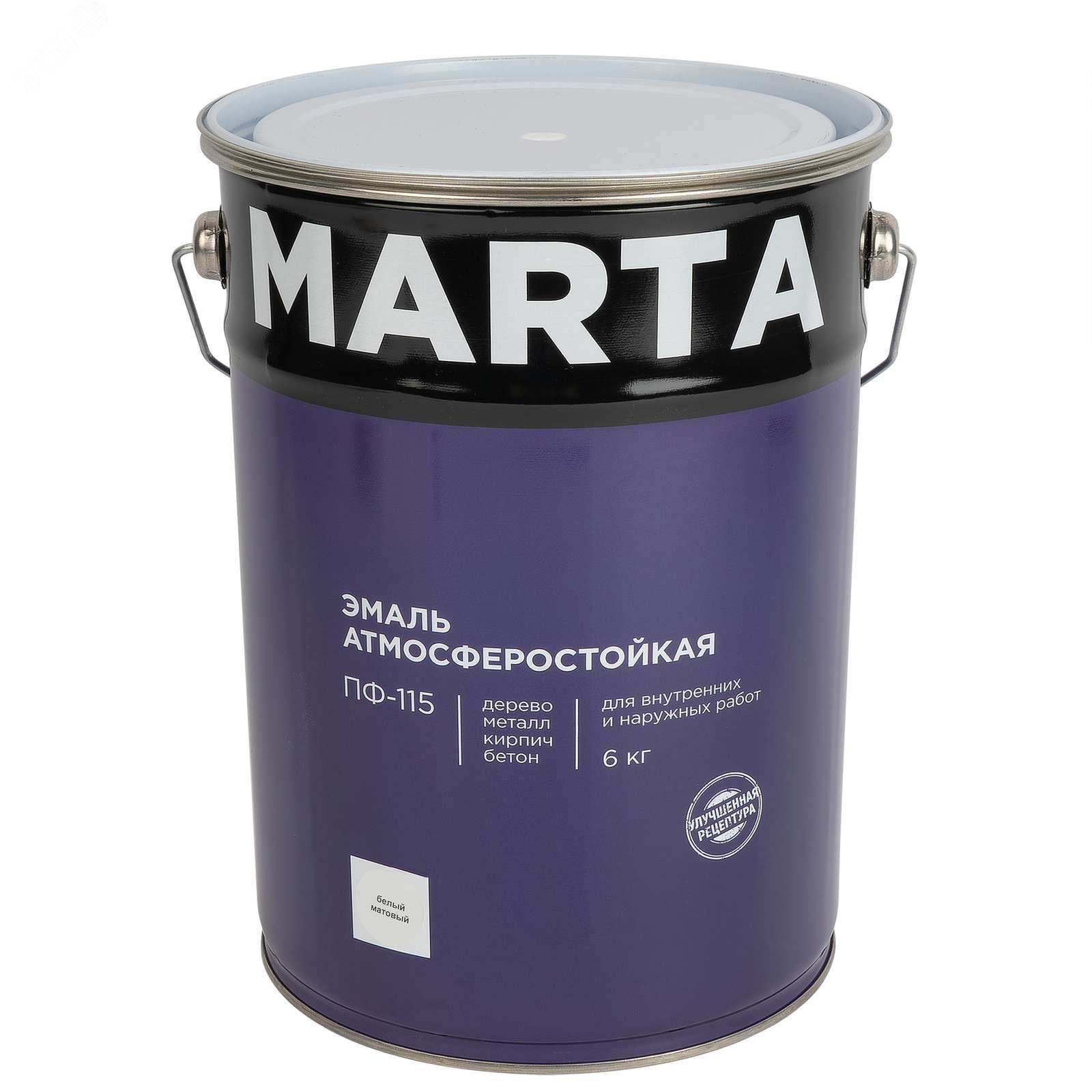 Изображение товара Эмаль ПФ-115 белый матовый 6кг (шт)