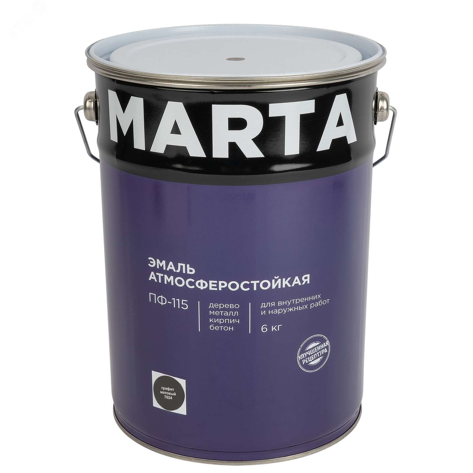 Изображение товара Эмаль ПФ-115 графит RAL7024 матовый 6кг (шт)