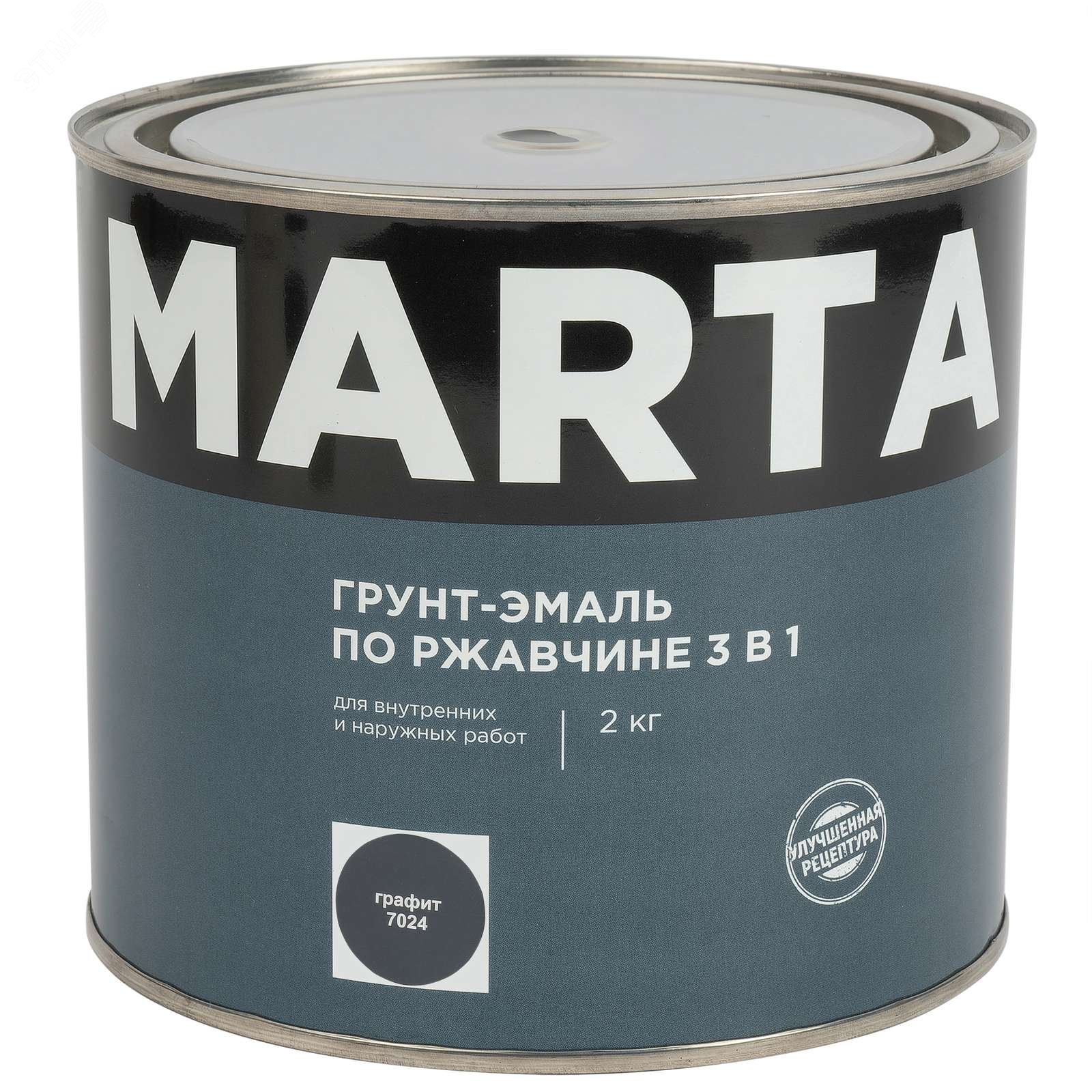 Изображение товара Грунт-эмаль по ржавчине 3 в 1 графит RAL7024, 2 кг