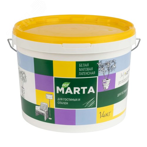 Изображение товара Краска для гостиных и спален белая 14кг (шт)