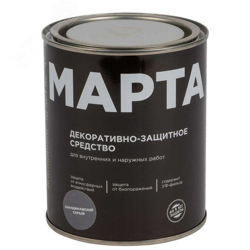 Изображение товара Декоративно-защитное средство для дерева скандинавский серый 0,75л (шт)