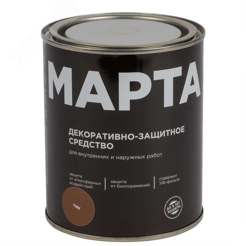 Изображение товара Декоративно-защитное средство для дерева тик 0,75л (шт)