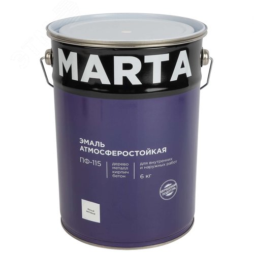 Изображение товара Эмаль ПФ-115 белый матовый 6кг (шт)
