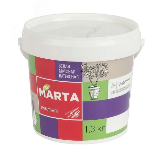 Изображение товара Краска для потолков белая 1,3кг (шт)