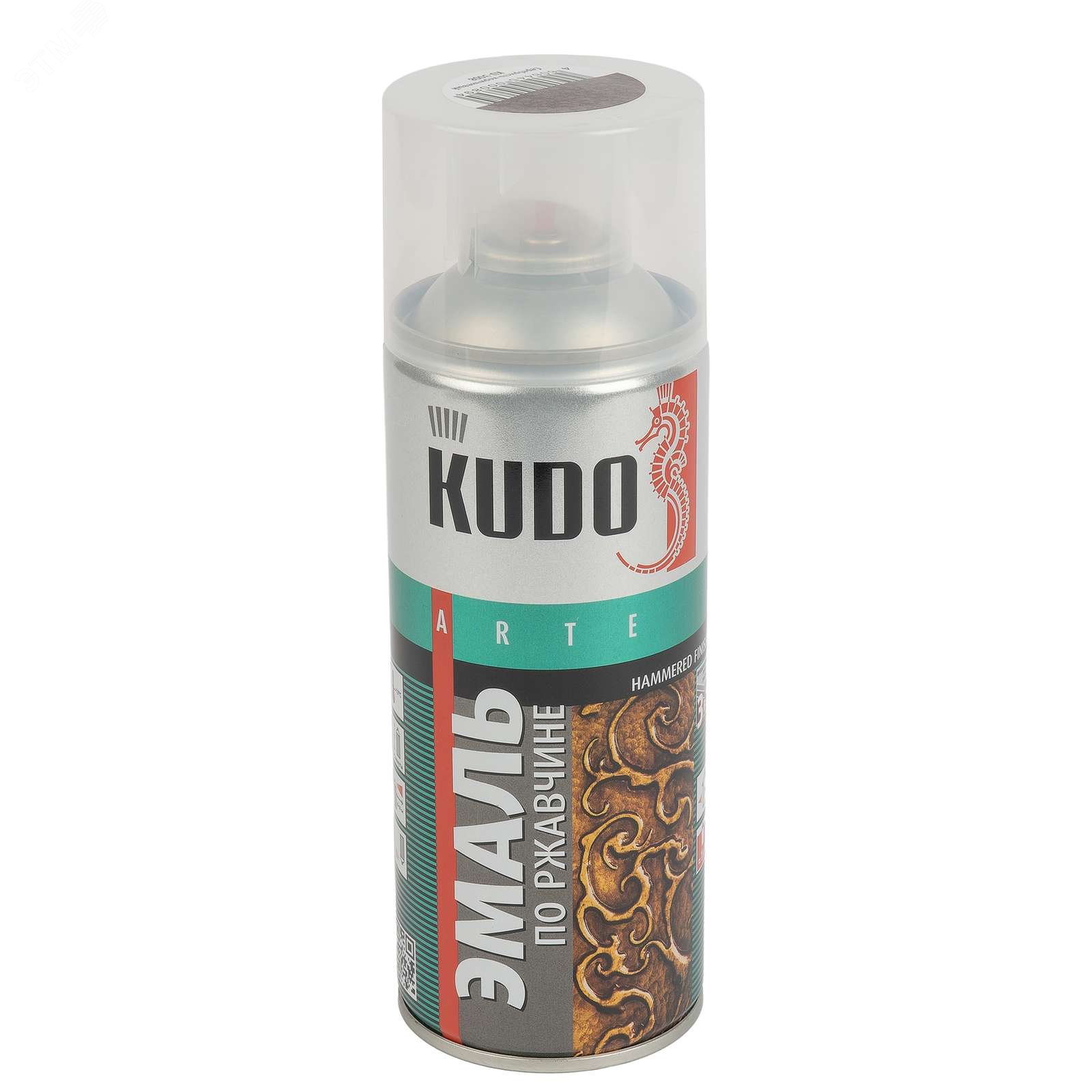 Изображение товара Грунт-эмаль по ржавчине аэрозольная молотковый эффект 0,52л KUDO