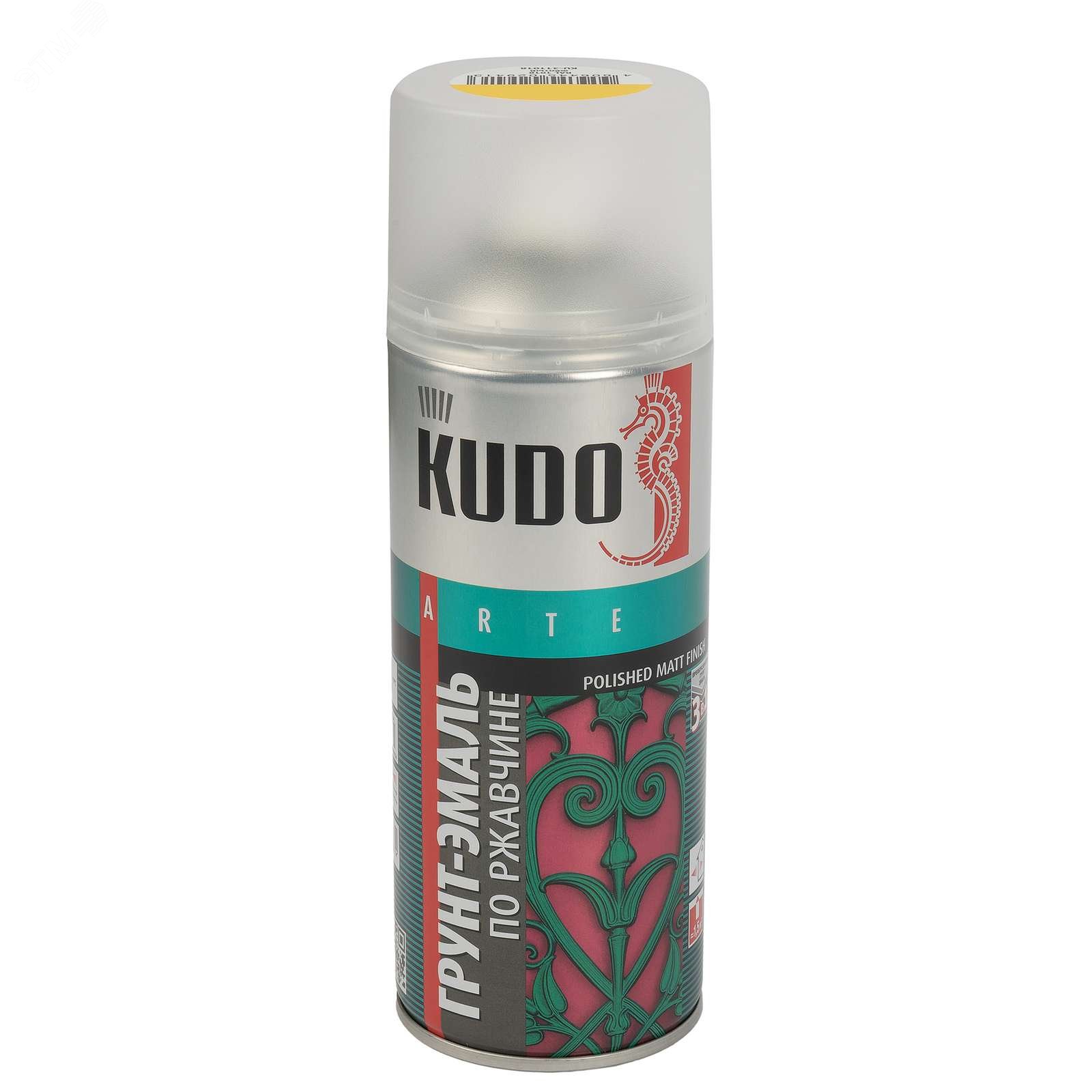 Изображение товара Грунт-эмаль по ржавчине аэрозольная желтая RAL 1018 0,52л KUDO