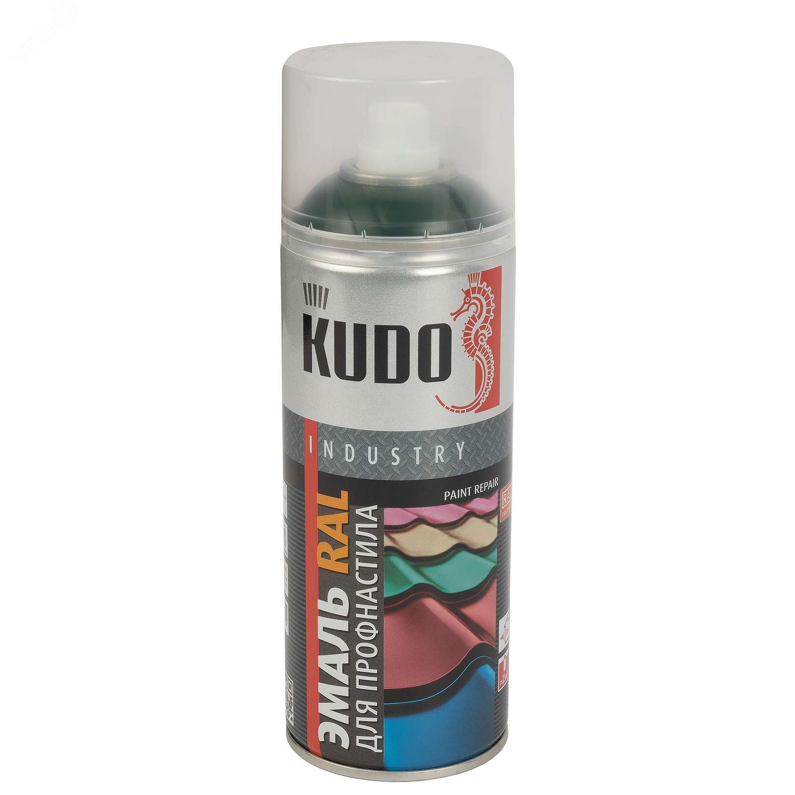 Изображение товара Эмаль аэрозольная для профнастила зеленый мох RAL 6005 0,52л KUDO
