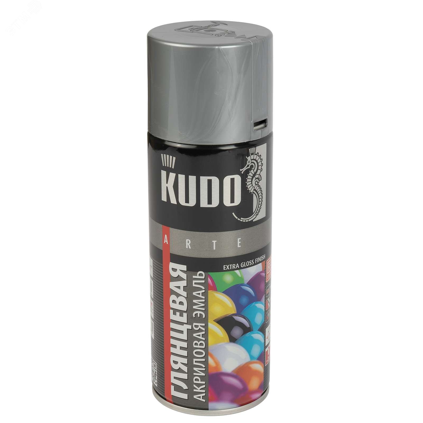Изображение товара Эмаль аэрозольная акриловая серая RAL 7040 0,52л KUDO