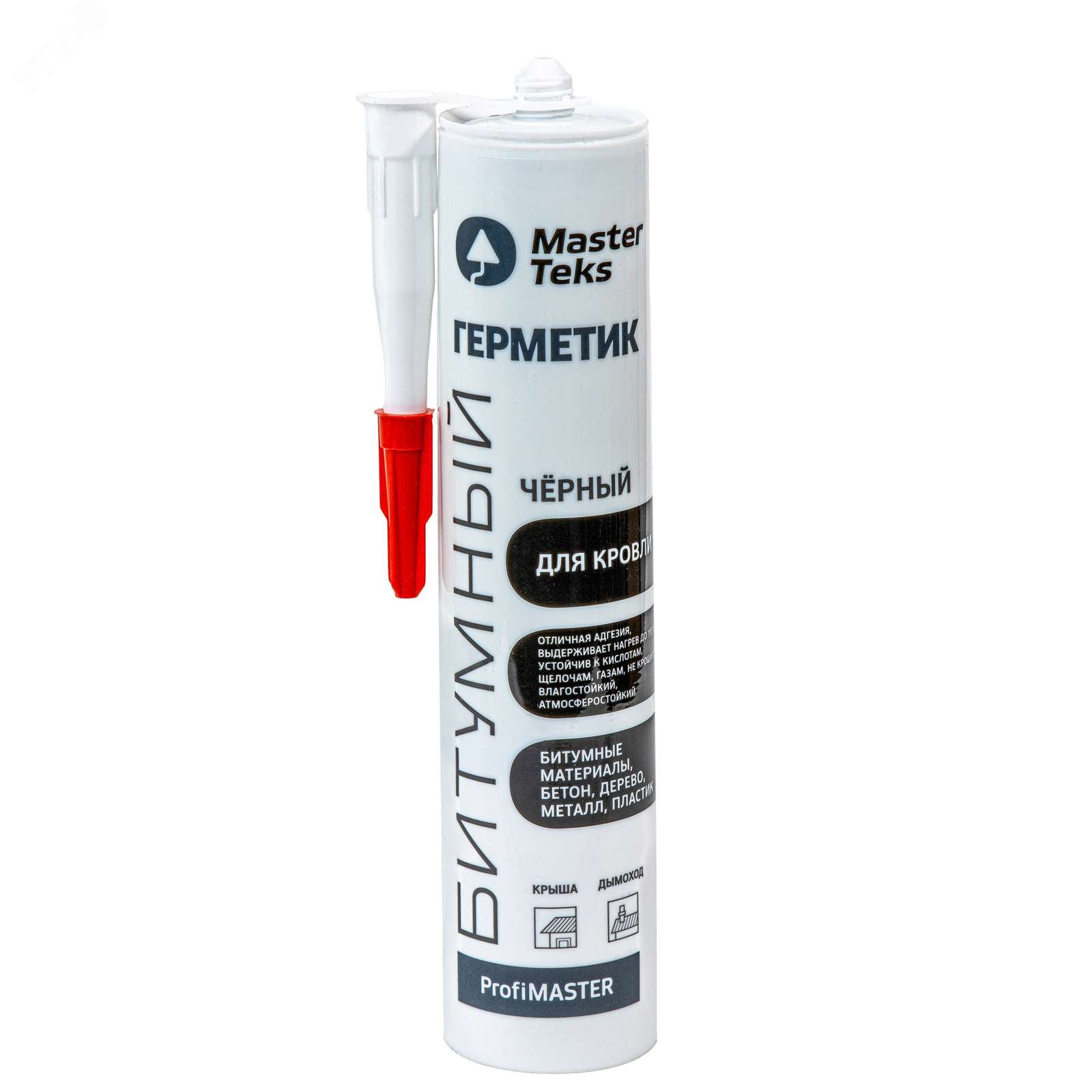Изображение товара Герметик битумный MasterTeks 260 мл для кровельных работ надежное герметичное решение