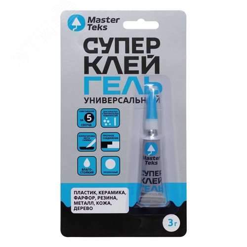 Изображение товара Клей-гель секундный, универсальный, цианокрилатный, прозрачный, 3г (шт)