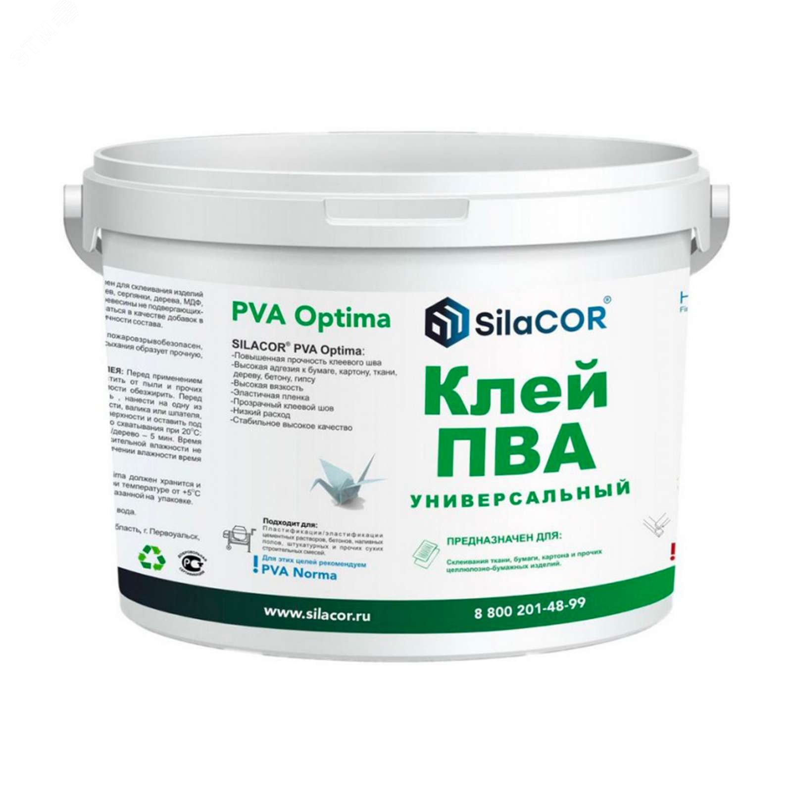 Изображение товара Универсальный клей ПВА 10 кг от SilaCOR для разных материалов