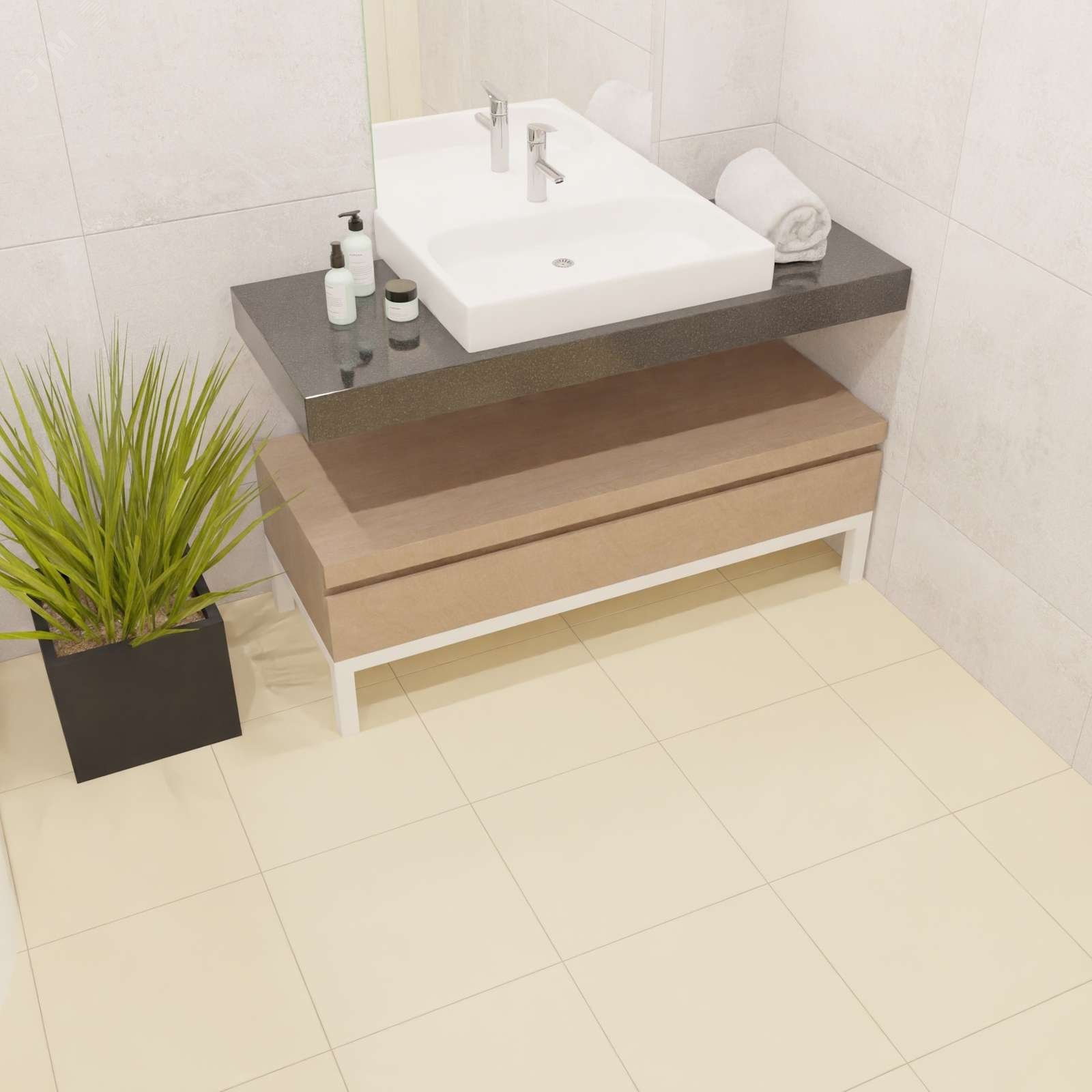 Изображение товара Керамогранит Моноколор 400х400х8мм бежевый для отделки