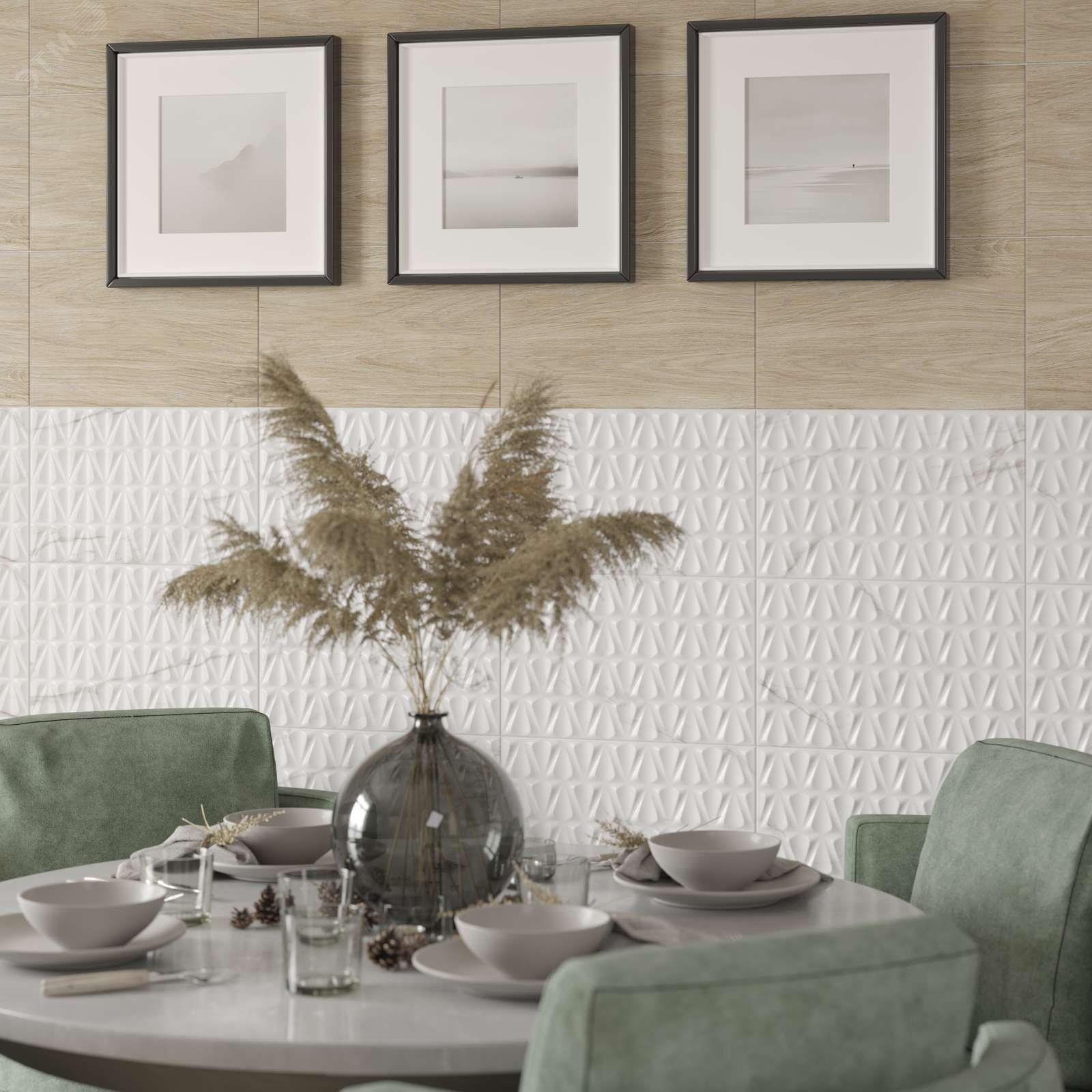 Изображение товара Керамическая плитка облицовочная Микс низ 02 250х400мм белый