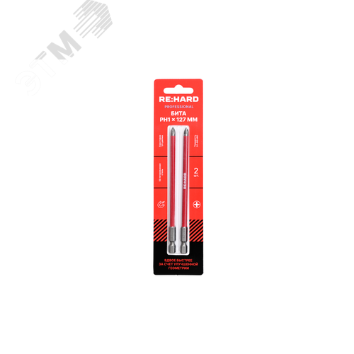 Изображение товара Бита для шуруповерта PH1х127 мм S2, 2 шт. (упак)