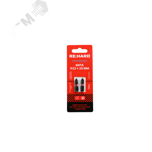 Изображение товара Бита для шуруповерта торсионная (ударная) PZ2х25 мм S2, 2 шт. (упак)