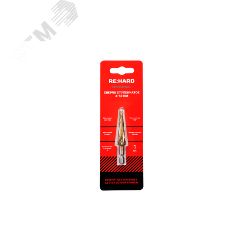 Изображение товара Сверло ступенчатое HSS-TiN 4-12 шестигранный хвостовик, спиральная канавка (шт)