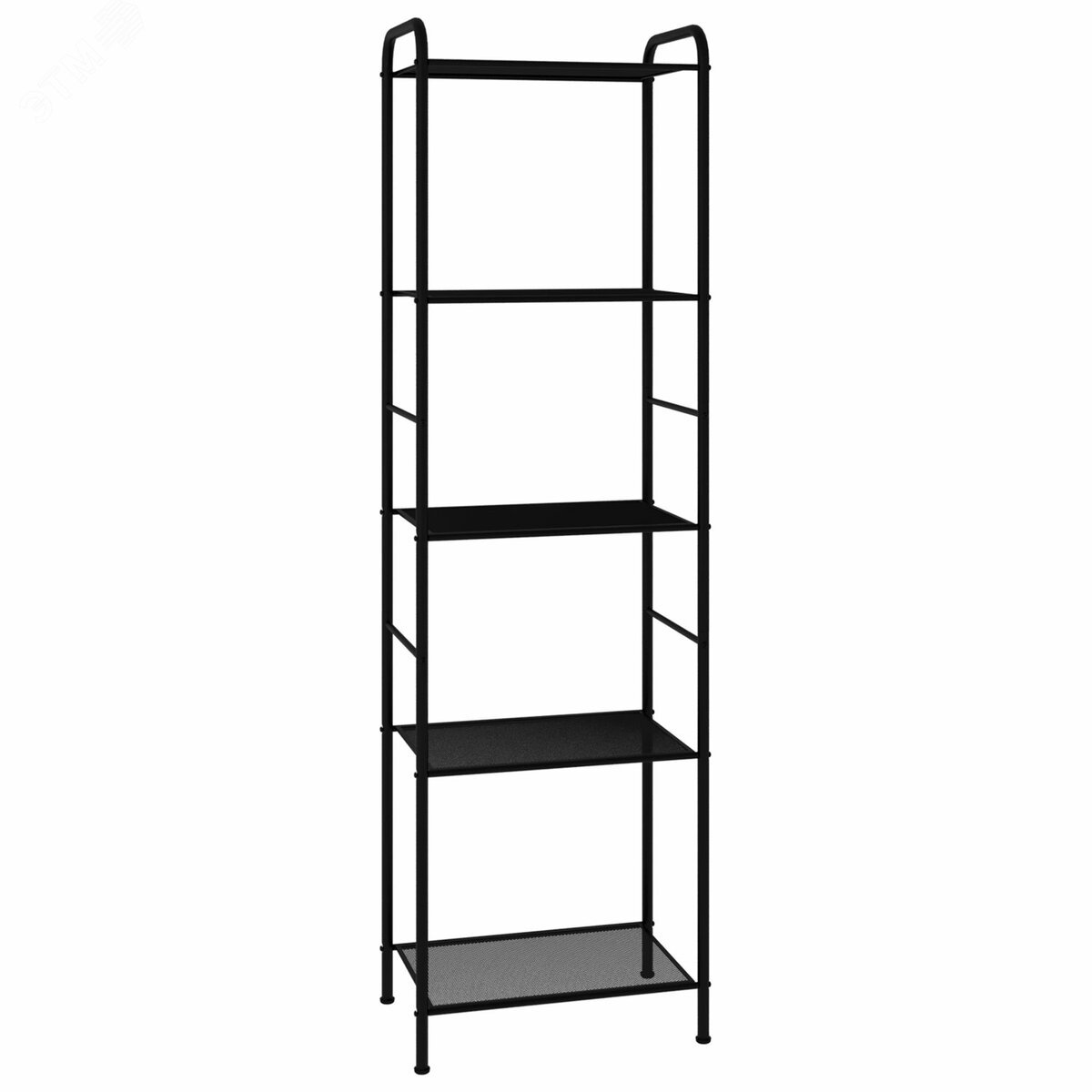 Изображение товара Стеллаж на металлокаркасе Валенсия-15 (ш455 х г300 х в1555 мм), 5 полок, черный (шт)