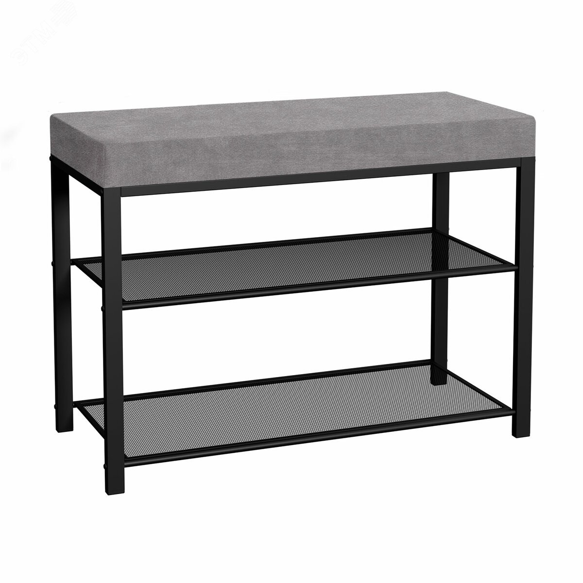 Изображение товара Банкетка для обуви Торонто-23S металл ткань 2 полки черная серая