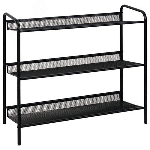 Изображение товара Полка для обуви Женева-23 (ш645 х г270 х в600 мм), 3 полки, металл, чёрная (упак)