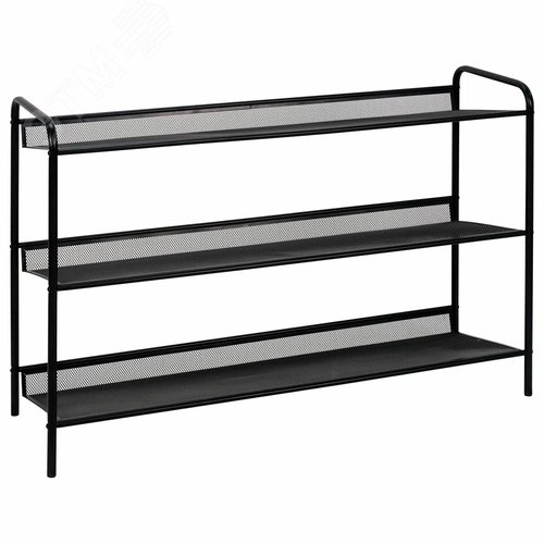 Изображение товара Полка для обуви Женева-33 (ш865 х г270 х в600 мм), 3 полки, металл, чёрная (упак)